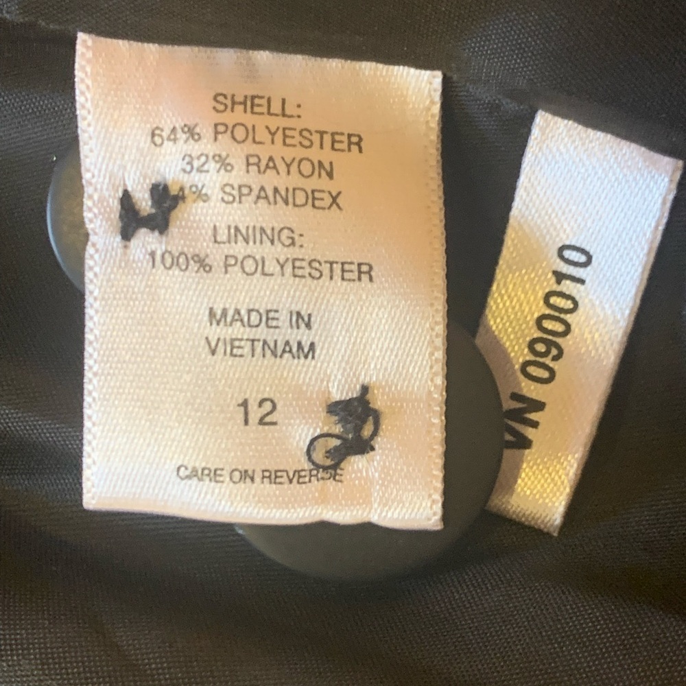 New York & Company size 12 black stretch black blazer 2 buttons pockets - Picture 5 of 9
